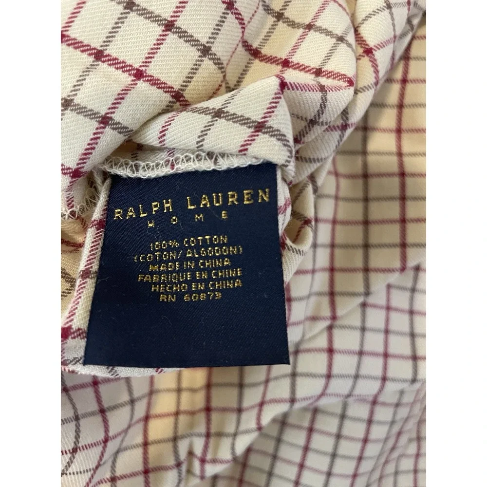 Ralph Lauren Bramble Tattersal Tan Check  KING Fitted Sheet 2 King‎  Pillowcases